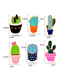 Fashion Blue Cactus Potted Alloy Brooch