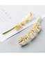 Fashion Golden Pearl Geometry Round Clip