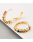Fashion Color Copper-plated 18k Gold Inlaid Color Zircon Earrings