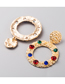 Fashion Color Geometric Round Earrings With Alloy Inlaid Rhinestones