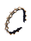 Fashion Color Wave-studded Hair Band With Pearl And Rhinestones