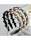Fashion Color Wave-studded Hair Band With Pearl And Rhinestones