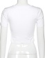 Fashion White Round Neck Lace-up Slim Short Vest