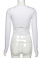 Fashion White Short-sleeved T-shirt With Round Neck And Long Sleeves