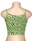 Fashion Green Strap Collar Printed Short Navel Exposed Vest