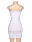 Fashion White Strap V-neck Rhinestone Slim Dress