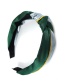 Fashion Green + Blue Cloth Stitching Contrast Color Knotted Wide-brimmed Headband