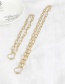 Fashion Gold 60cm Copper Inlay Zircon Love Lock Necklace