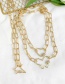 Fashion Gold 40cm Zircon Cross Necklace In Copper