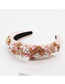 Fashion Pink Butterfly Crystal Beaded Pearl Butterfly Flower Resin Headband