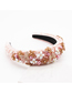 Fashion Pink Butterfly Crystal Beaded Pearl Butterfly Flower Resin Headband
