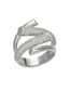 Fashion Silver Adjustable Open Ring With Rhinestone Geometry