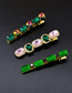 Fashion Color Mixing Diamond-shaped Faceted Crystal Geometric Hairpin