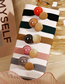 Fashion Brown Geometric Round Hair Rope With Thick Rubber Band And Bright Beads
