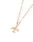 Fashion Golden Full Diamond Pendant Dripping Stainless Steel Necklace