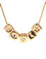 Fashion Golden Three-dimensional Micro-set Zircon Small Square Star And Moon Necklace