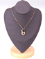 Fashion Golden Lock Shaped Love Micro-set Zircon Hollow Resin Necklace
