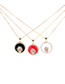 Fashion Black Girl Boys And Girls Drop Oil Necklace