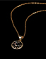 Fashion Black Round Moon Alloy Necklace With Dripping Oil And Diamonds