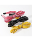 Fashion Yellow Striped Contrast Color Knotted Rabbit Ear Headband