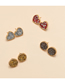 Fashion Color Mixing Geometric Round Ore Face Resin Love Earring Set
