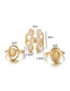 Fashion Silver 3-piece Opal Ring Set