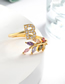 Fashion M Gold Flower Copper Micro-set Zircon English Alphabet Ring