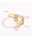 Fashion T Gold Flower Copper Micro-set Zircon English Alphabet Ring