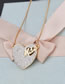 Gold-plated Heart-shaped Portuguese Copper Micro-set Zircon Alloy Necklace