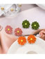 Orange Small Daisy Flower Multi-layer Color Stud Earrings