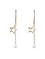 Golden Diamond Five-pointed Star Chain Earrings