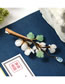 White Imitation Jade Flower Pearl Plate Hair Costume Hairpin