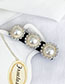 Fashion Black + Pearl White Alloy Diamond Duckbill Clip