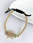 Fashion Golden Bronze Moz Bracelet With Zircon Letters