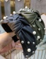 Fashion Black Pu Leather Stud Pearl Wide-brimmed Hair Band