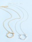 Fashion Kc Gold Alloy Round Diamond Necklace