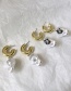 Fashion Pair Of Grimace Gold Shaped Imitation Pearl Graffiti C-shaped Earrings