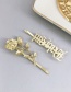 Fashion Set Of Gold Gothic Font Rose Flower Clip