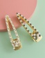Fashion Duckbill White Alloy Geometric Pearl Hairpin With Diamonds