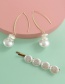 Fashion Golden Pearl Clip C-shaped Pearl Stud Earrings Set