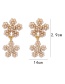 Fashion Red Flower Earrings With Diamonds