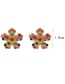 Fashion Color Flower Earrings With Diamonds