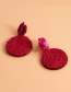 Fashion Red Sequined Flower Bead Earrings