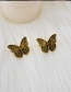Fashion Ancient Gold Flower Butterfly  Silver Pin Stud Earrings