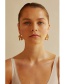 Fashion Golden Metal Inlaid Pearl Fold Flower Stud Earrings