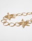 Fashion Golden Starfish Tassel Geometric Ring Single-layer Waist Chain