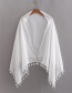 Fashion White Solid Colorful Multifunctional Scarf With Tassel Decoration