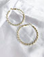 Fashion White Alloy Resin Bead Circle Earrings