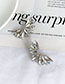 Fashion White Alloy Diamond Stud Earrings