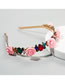 Fashion Pink Alloy Inlaid Color Rhinestone Fabric Flower Crown Crown